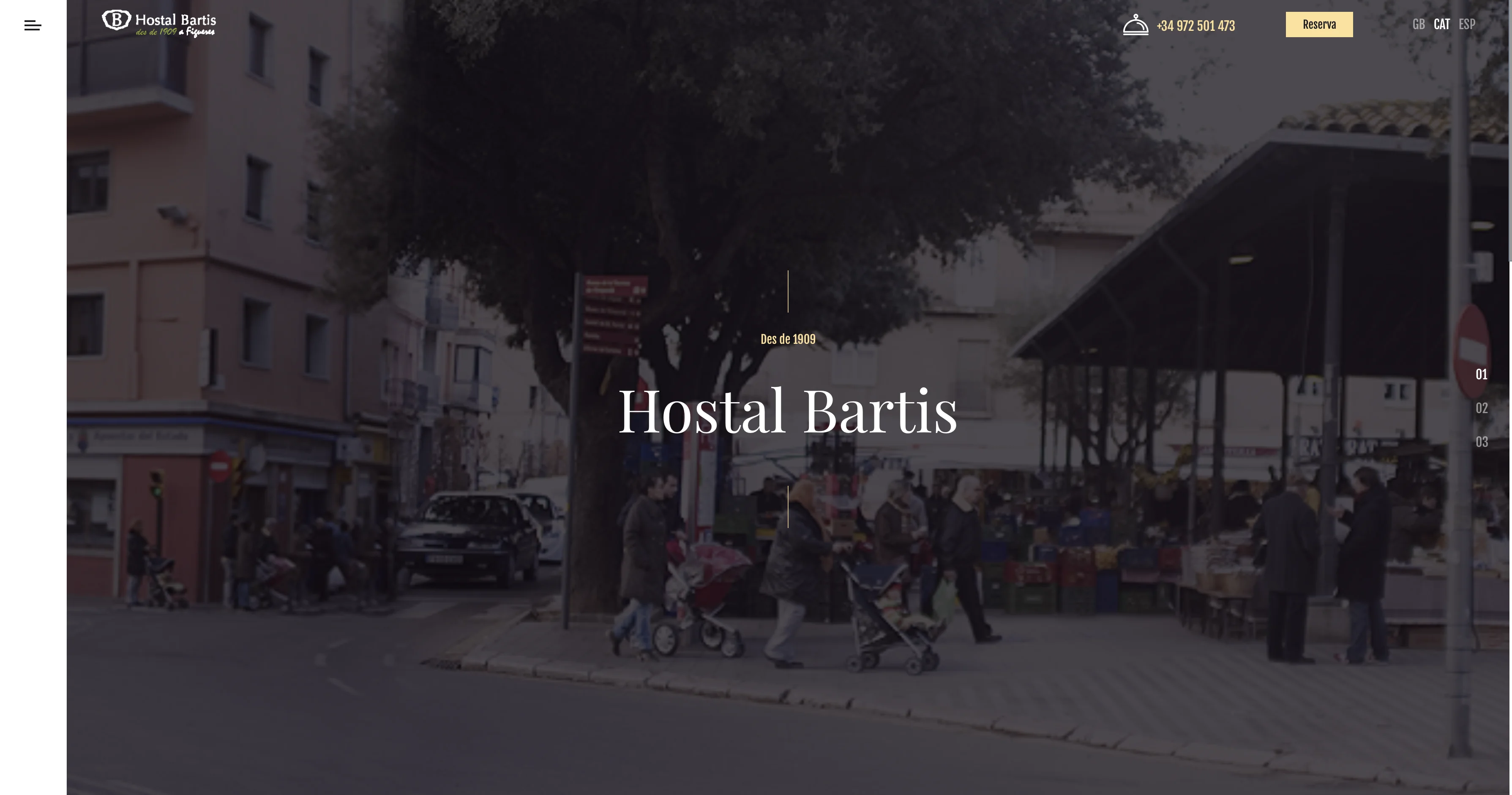 Screenshot of the Hostal Bartis website