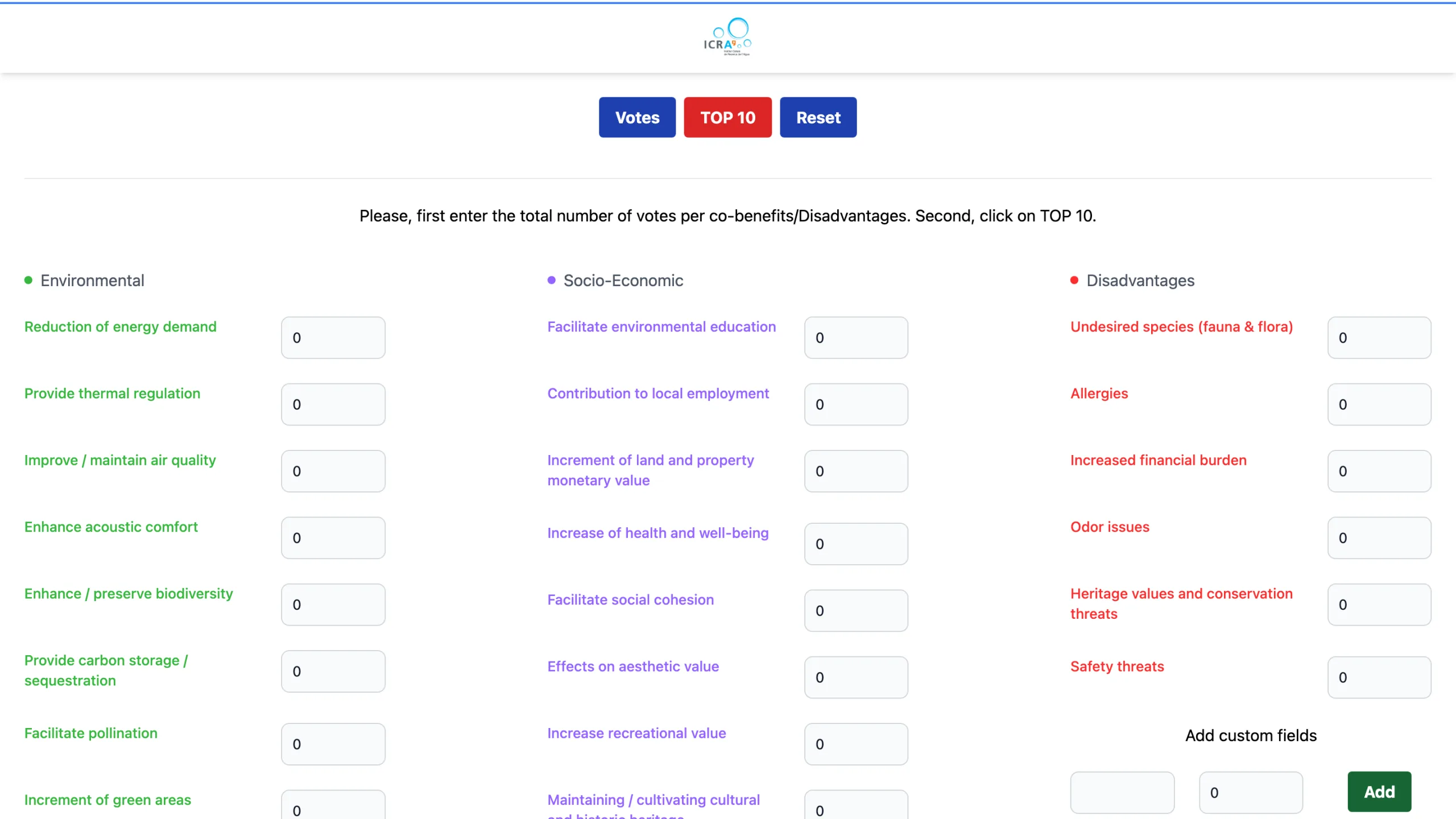 Screenshot of the Participatory workshop tool website
