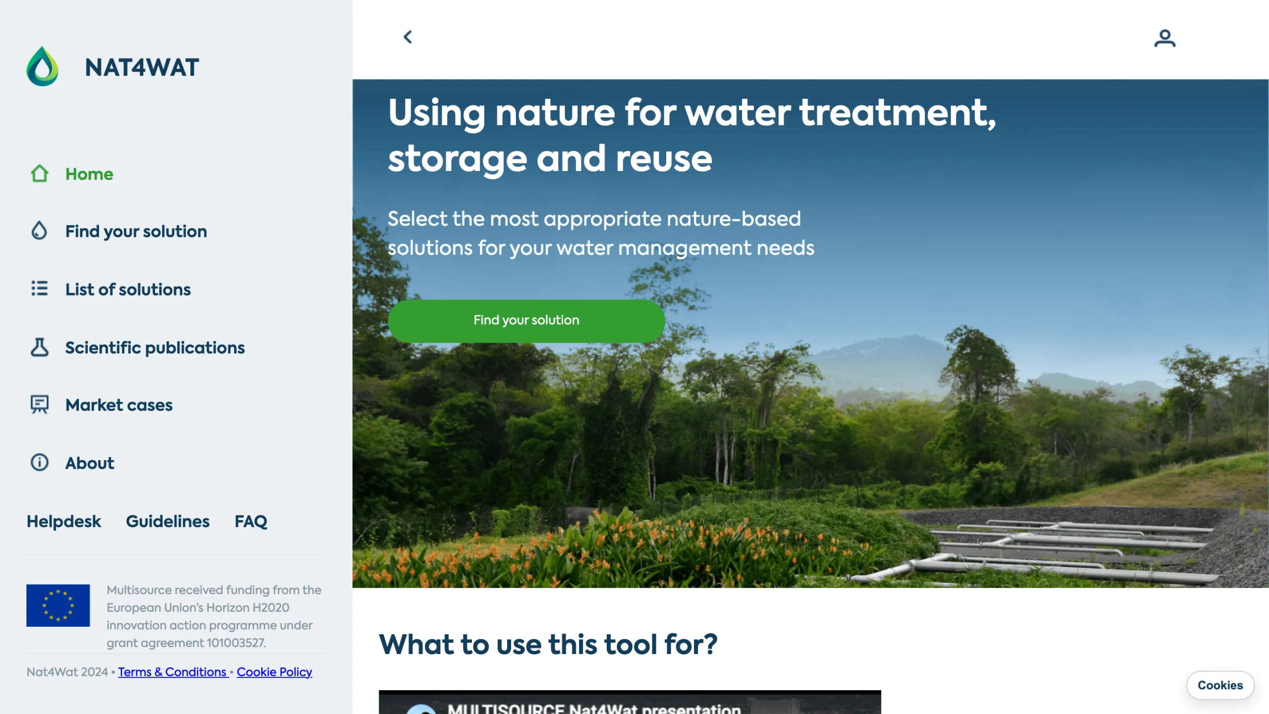 Screenshot of the Nat4Wat website